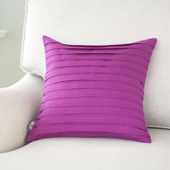 Jewel Pink Pleated Linen Cushion Cover, 2 of 2