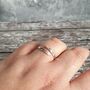 Hammered Silver Adjustable Cross Over Ring, thumbnail 6 of 8