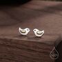 Sterling Silver Little Wren Bird Stud Earrings, thumbnail 1 of 12