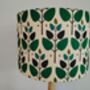 Tree Leaf Lampshade Retro Leaves Pattern Bold Green Blue White Cotton Handmade Fabric Drum Table Floor Or Ceiling Pendant Lamp Shade, thumbnail 6 of 7