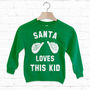Santa Loves This Kid Children's Christmas Sweatshirt, thumbnail 2 of 5