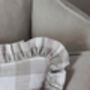 Wide Stripe French Linen Ruffle Cushion, thumbnail 3 of 3