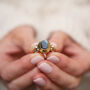 Brass And Sterling Silver Labradorite And Pearl Ring, thumbnail 1 of 7