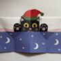 Handmade Pop Up Cat Pops Out Of Duvet 'He See You When You're Sleeping' Christmas Card, thumbnail 1 of 3