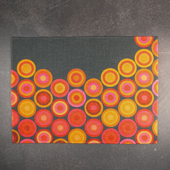 Red Orange Volcanic Fabric Placemat Set, 5 of 10