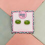 Frog Glitter Stud Earrings, thumbnail 1 of 5