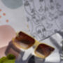 Cream Front Lens Rectangle Thick Frame Sunglasses, thumbnail 8 of 8