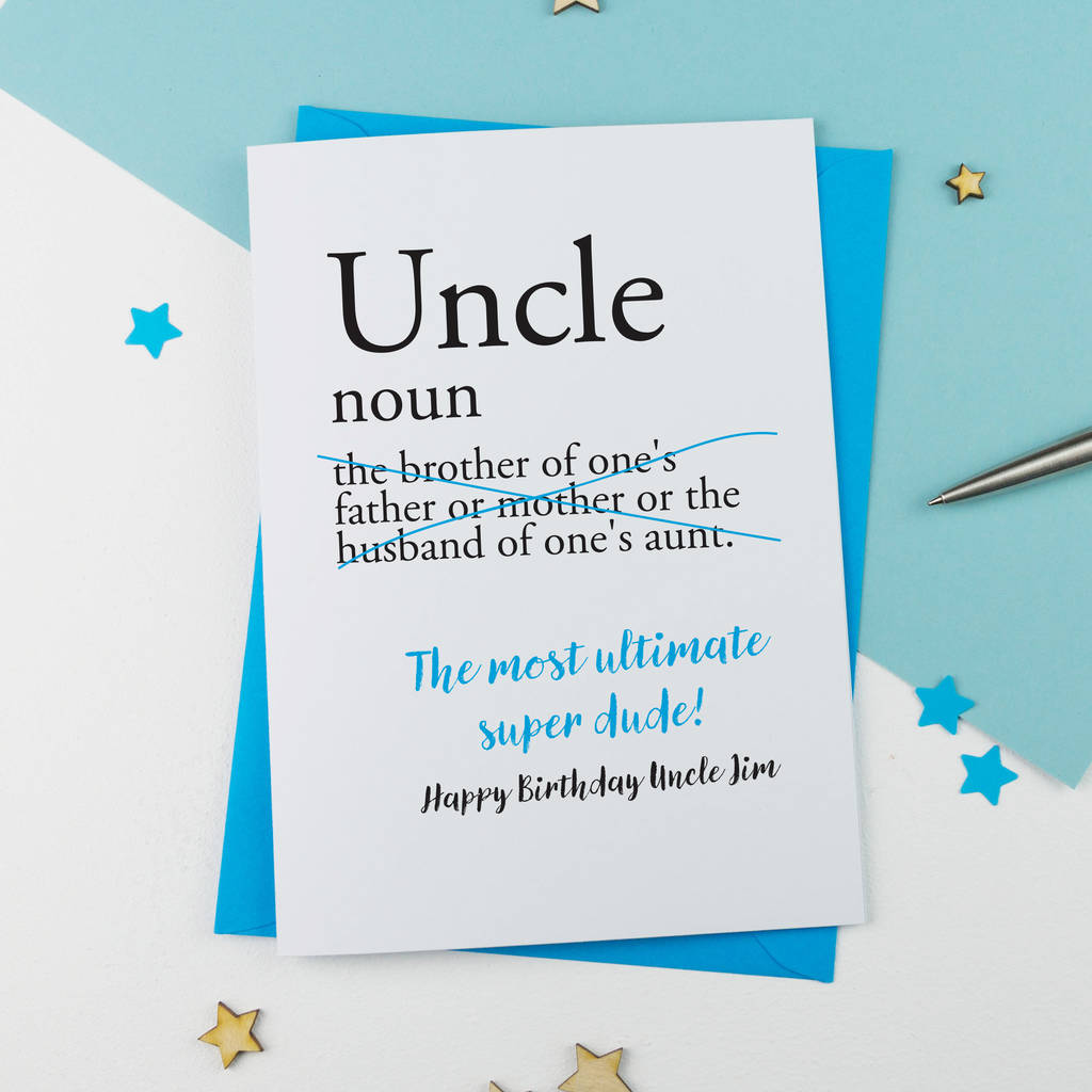 Personalised Birthday Card For Uncle By A Is For Alphabet