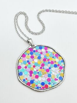 Statement Disco Necklace With Colourful Glitter, 7 of 12