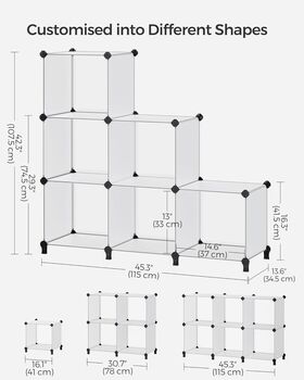 Six Cube Storage Unit Modular Plastic Organiser, 11 of 12