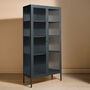 Tall Taylor Glass Cabinet In Olive, thumbnail 4 of 6