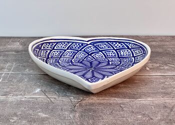 Blue And White Patterned Heart Shaped Plate, 2 of 3