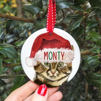 Personalised Cat Christmas Tree Ornament, 4 of 4