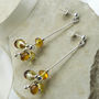 Sterling Silver Spiral Amber Cluster Stud Drops, thumbnail 3 of 4