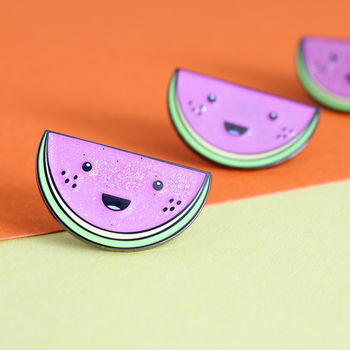Cute Watermelon Hard Enamel Lapel Pin Badge, 3 of 6