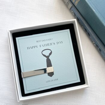 Personalised Engraved Tie Clip For Dad Or Grandad | Father's Day Gift, 2 of 7