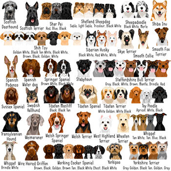 Premium Dog Breed Realistic Illustrations Heart ID Tag, 8 of 11
