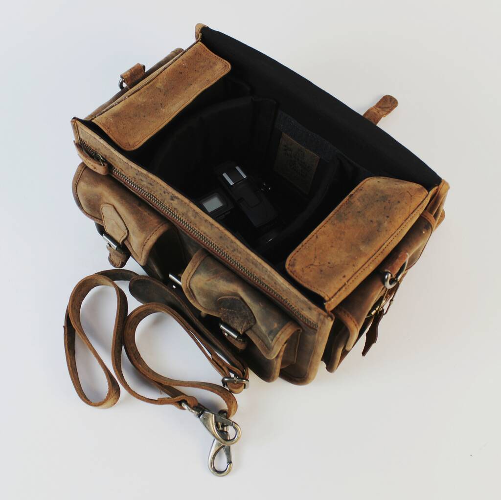 'kenlock' Leather Twin Pocket Camera Bag Brushed Wax By Vintage Child ...