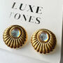 18k Gold Plated Shell Statement Earrings, thumbnail 1 of 2