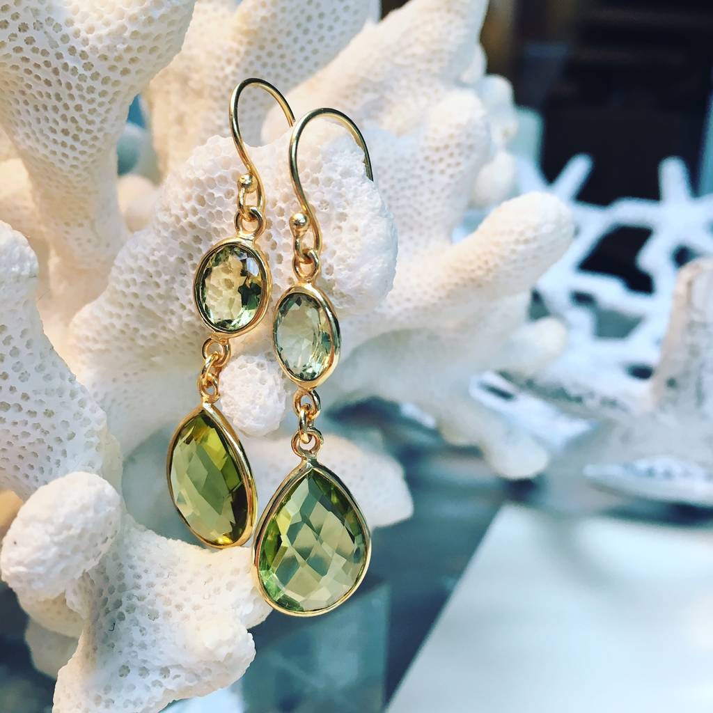 citrine earrings gold earrings gift for her by amara amara