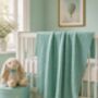 Eau De Nil Personalised 100% Cashmere Cable Knit Baby Blanket Gift Boxed, thumbnail 1 of 5
