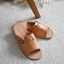 Leather Open Toe Women's Slippers With Buckle, thumbnail 1 of 3
