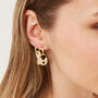 Lock Gold Color Hoop Sterling Silver Earring, thumbnail 9 of 12