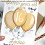 Personalised Balloons Age Hand Finished Birthday Card, thumbnail 3 of 10