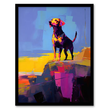 Sunset Strolls Of A Labrador Dog Bright Wall Art Print, 5 of 6