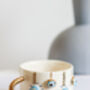 Handmade Evil Eye Ceramic Mug With Gold Handle, 350ml, thumbnail 3 of 3