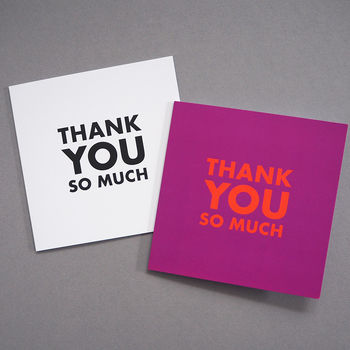 'Thank You So Much' Pink And Orange Greetings Card, 2 of 2