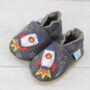 Dotty Fish Space Rocket Soft Leather Baby Shoes With Barefoot Soles, thumbnail 5 of 11