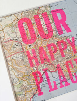 Personalised Happy Place Map Print, 3 of 7