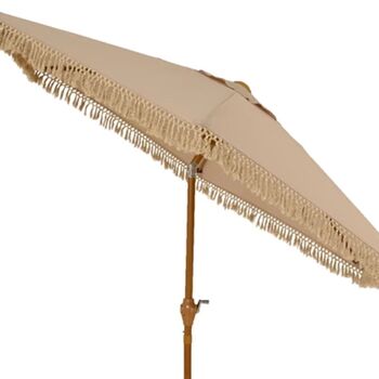 Taupe Pink Tassel Parasol, 2 of 4