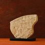Handcrafted Travertine Sculpture, Beige Stone On Black Base, thumbnail 1 of 2