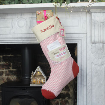 Personalised Stripe Letter To Santa Stockings, 3 of 9