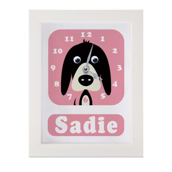 Personalised Childrens Dog Clock, 9 of 9