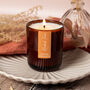 Spiced Orchard Scented Soy Amber Glass Candle, thumbnail 1 of 10