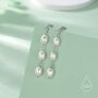 Sterling Silver Genuine Freshwater Pearl Trio Drop Earrings, thumbnail 1 of 11