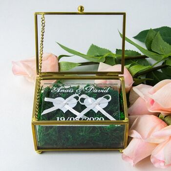 Custom Eternal Flower Moss Glass Ring Box, 4 of 5