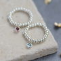 Beaded Stretch Birthstone Charm Ring, thumbnail 6 of 12