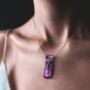 Purple Fused Glass Sterling Silver Pendant Necklace, thumbnail 5 of 12