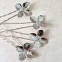 Silver Flower Hair Pins, thumbnail 2 of 5