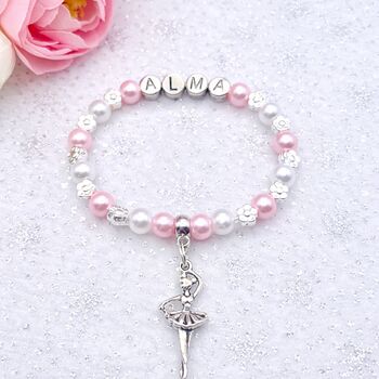Personalised Ballerina Bracelet Gift For Girls Ballet Dancer Jewellery, 2 of 12