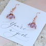 Rose Gold Plated Trio Birthstone Cluster Earrings, thumbnail 4 of 9
