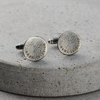 Personalised Men’s Molten Disc Cufflinks, 4 of 9