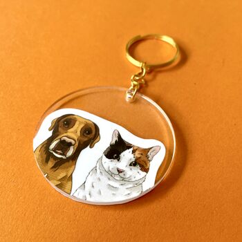 Personalised Dog Half Portrait Keyring, Dog Lover Gift, 3 of 8