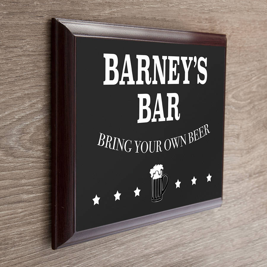 Personalised 'My Bar' Plaque By TheLittleBoysRoom