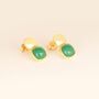 Glossy Gold And Emerald Green Crystal Studs, thumbnail 2 of 4