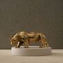 Gold Plated Bronze Rhino Sculpture, thumbnail 1 of 2